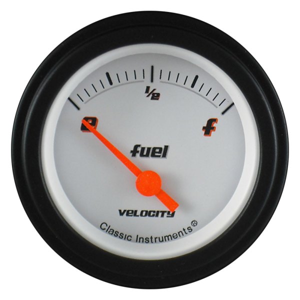 Classic Instruments® - Velocity White Series 2-1/8" Fuel Level Gauge, 0-90