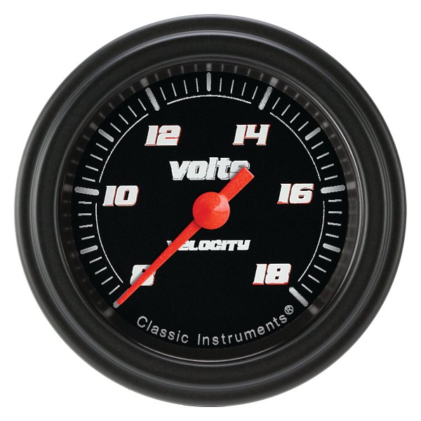 Classic Instruments® - Velocity Black Series 2-1/8" Voltmeter, 8-18 V