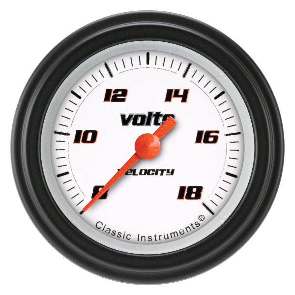 Classic Instruments® - Velocity White Series 2-1/8" Voltmeter, 8-18 V