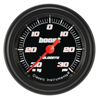 Classic Instruments® - Velocity Series 2-1/8" Boost/Vacuum Gauge, -30 in Hg +30 PSI