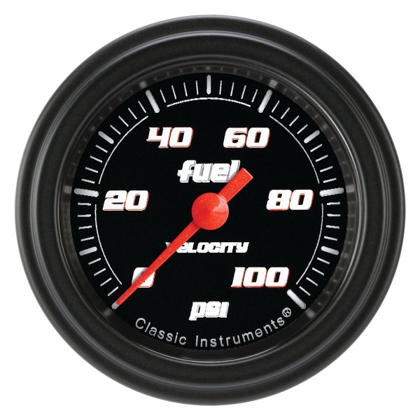 Classic Instruments® - Velocity Black Series 2-1/8" Fuel Pressure Gauge, 100 psi