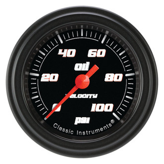 Classic Instruments® - Velocity Series 2-1/8" Oil Pressure Gauge, 100 psi