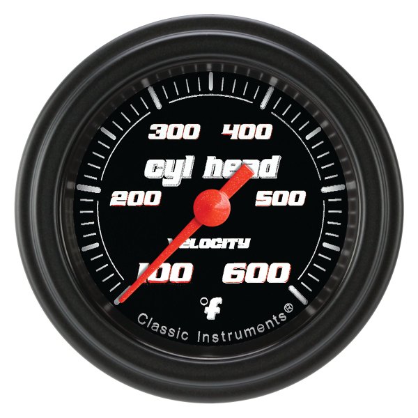 Classic Instruments® - Velocity Black Series 2-1/8" Cylinder Head Temperature Gauge, 100-600 F