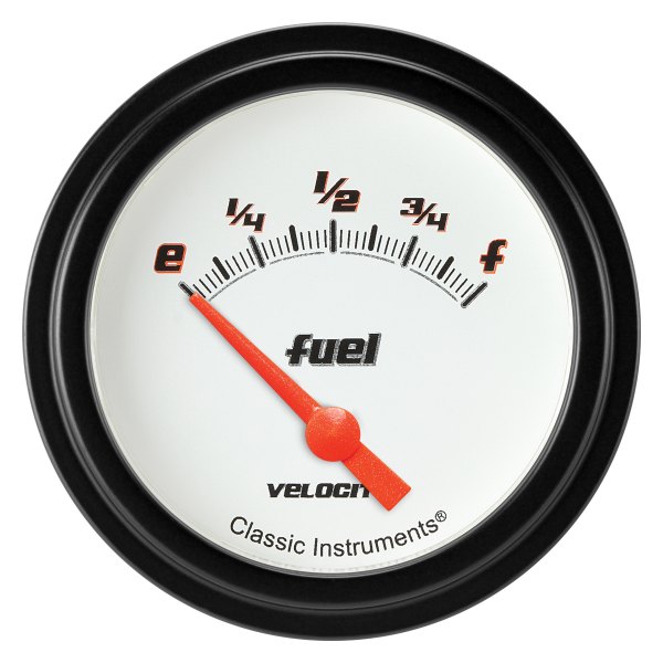 Classic Instruments® - Velocity White Series 2-5/8" Fuel Level Gauge, 0-90