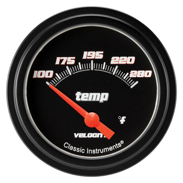 Classic Instruments® - Velocity Black Series 2-5/8" Water Temperature Gauge