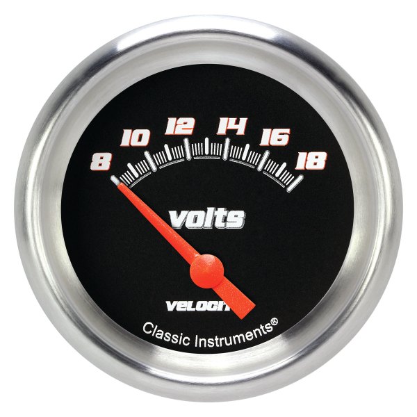 Classic Instruments® - Velocity Black Series 2-5/8" Voltmeter, 8-18 V
