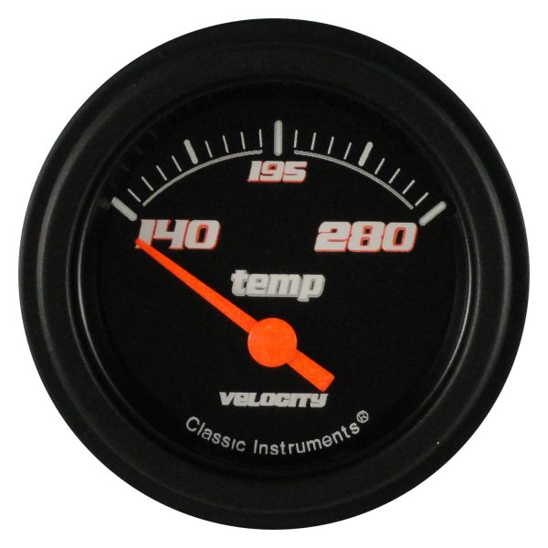 Classic Instruments® - Velocity Black Series 2-1/8" Water Temperature Gauge