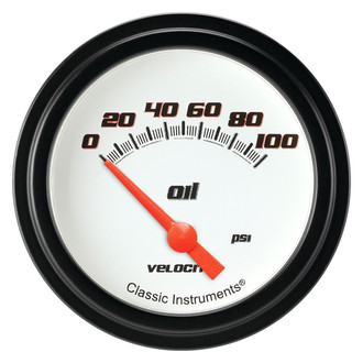 Classic Instruments® - Velocity Series 2-5/8" Oil Pressure Gauge, 100 psi