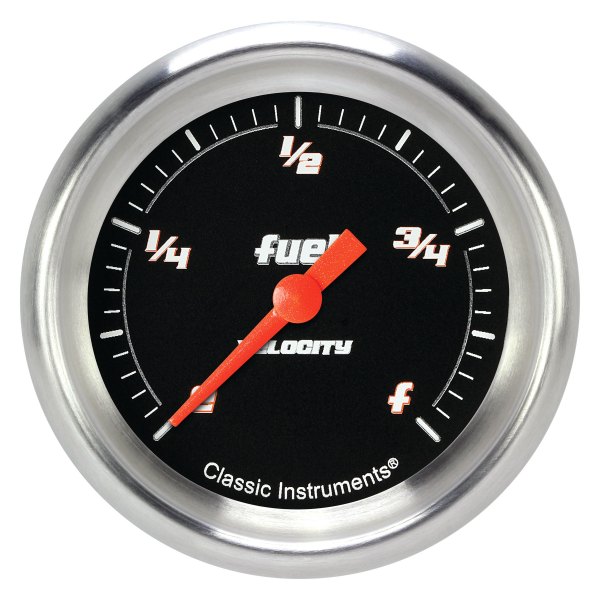 Classic Instruments® - Velocity Black Series 2-5/8" Fuel Level Gauge, Programmable