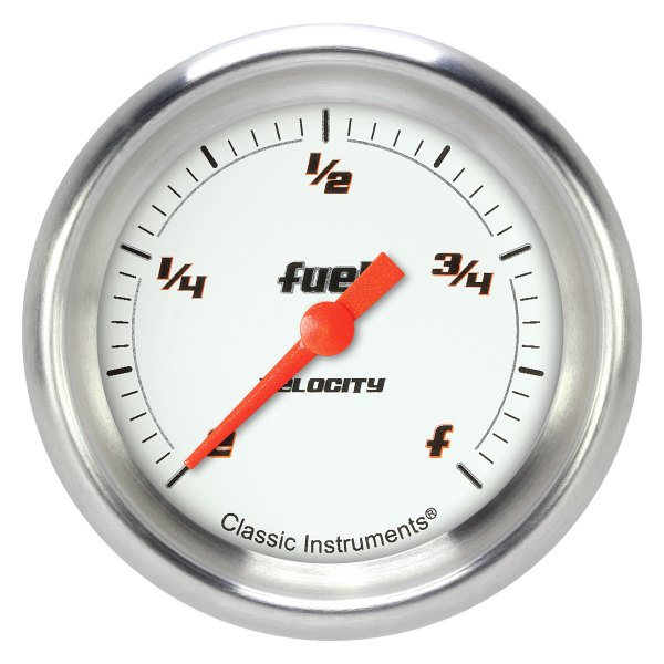 Classic Instruments® - Velocity White Series 2-5/8" Fuel Level Gauge, Programmable
