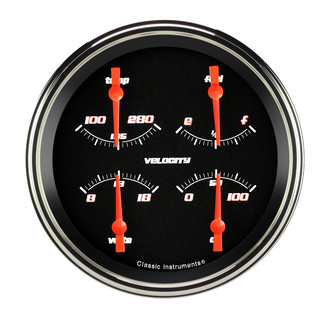 Classic Instruments® - Velocity Series 4-5/8" Quad Gauge, 0-30