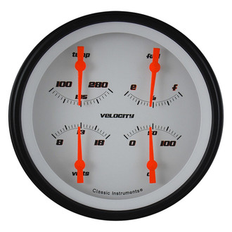 Classic Instruments® - Velocity Series 4-5/8" Quad Gauge, 0-30