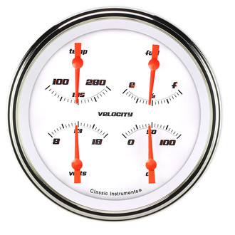 Classic Instruments® - Velocity Series 4-5/8" Quad Gauge, 0-30
