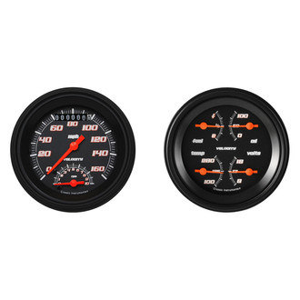 Classic Instruments® - Velocity Series 3-3/8" Speedtachular and Quad Gauge Set, 160 MPH, 10,000 RPM