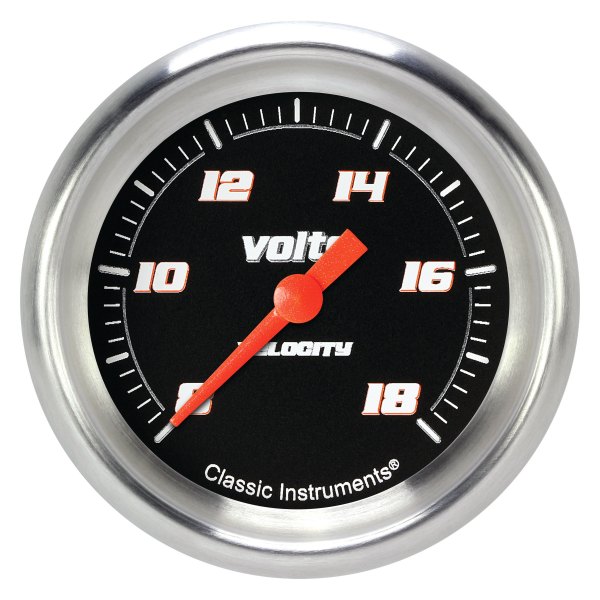 Classic Instruments® - Velocity Black Series 2-5/8" Voltmeter, 8-18 V
