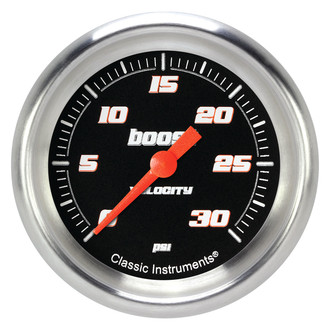 Classic Instruments® - Velocity Series 2-5/8" Boost Gauge, 30 psi