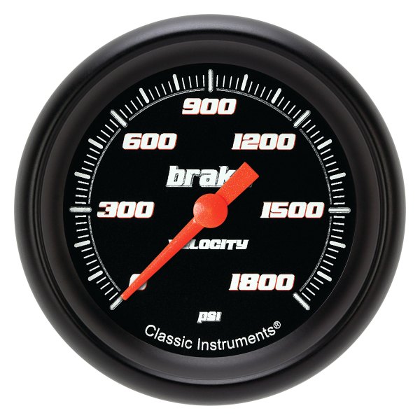 Classic Instruments® - Velocity Black Series 2-5/8" Brake Pressure Gauge, 1800 psi