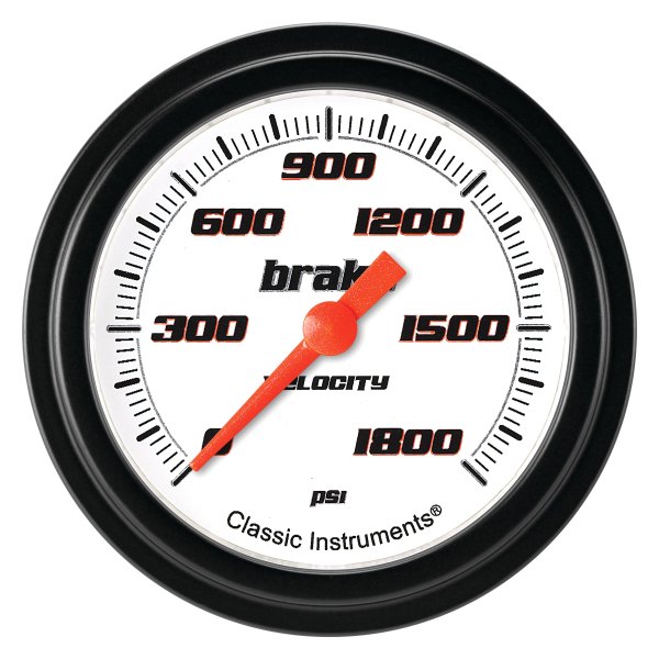 Classic Instruments® - Velocity White Series 2-5/8" Brake Pressure Gauge, 1800 psi