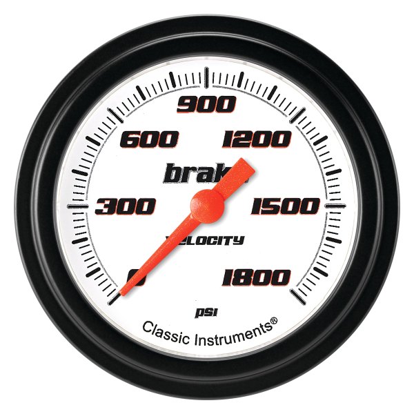 Classic Instruments® - Velocity White Series 2-5/8" Brake Pressure Gauge, 1800 psi