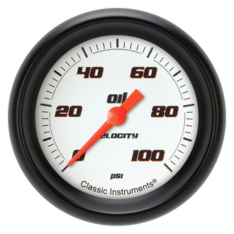 Classic Instruments® - Velocity Series 2-5/8" Oil Pressure Gauge, 100 psi