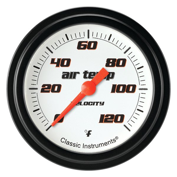 Classic Instruments® - Velocity White Series 2-5/8" Air Temperature Gauge, 120 F