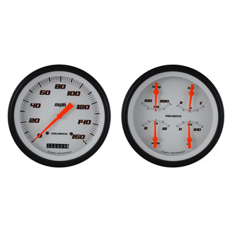 Classic Instruments® - Velocity Series 4-5/8" Speedometer and Quad Gauge Set, 160 MPH