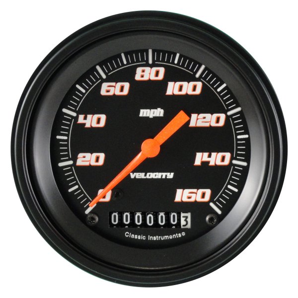Classic Instruments® - Velocity Black Series 3-3/8" Speedometer, 140 MPH