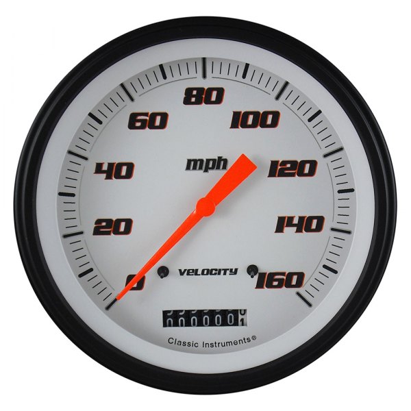 Classic Instruments® - Velocity White Series 4-5/8" Speedometer, 140 MPH