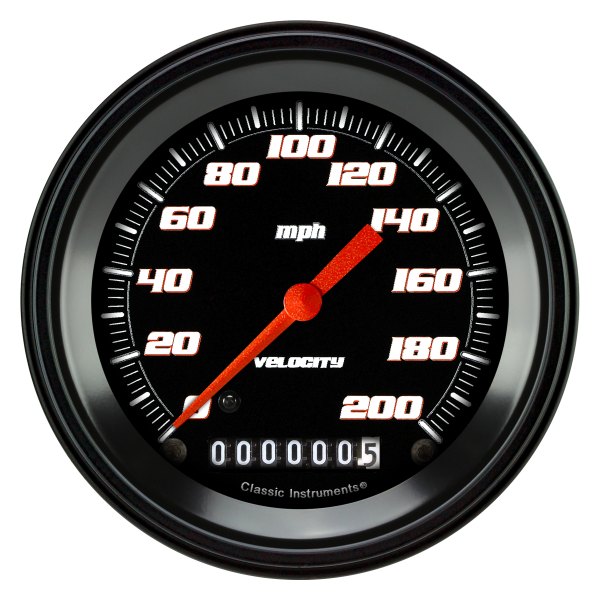 Classic Instruments® - Velocity Black Series 3-3/8" Speedometer, 200 MPH