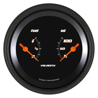 Classic Instruments® - Velocity Series 3-3/8" Fuel & Oil Dual Gauge, 240-33