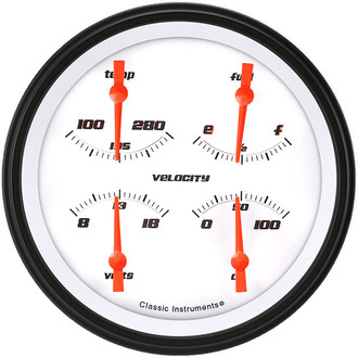 Classic Instruments® - Velocity Series 4-5/8" Quad Gauge, 240-33