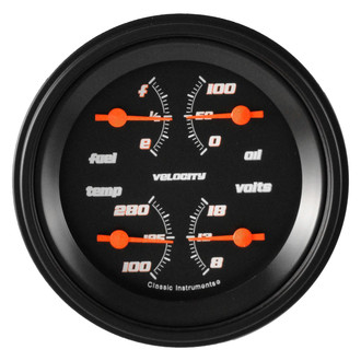 Classic Instruments® - Velocity Series 3-3/8" Quad Gauge, 240-33