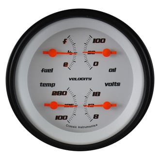 Classic Instruments® - Velocity Series 3-3/8" Quad Gauge, 240-33