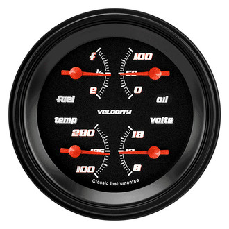 Classic Instruments® - Velocity Series 3-3/8" Quad Gauge, 0-30