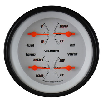 Classic Instruments® - Velocity Series 3-3/8" Quad Gauge, 0-30