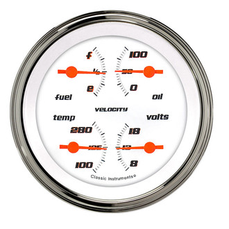 Classic Instruments® - Velocity Series 3-3/8" Quad Gauge, 0-30