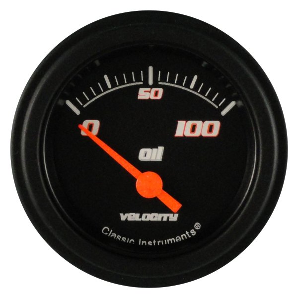 Classic Instruments® - Velocity Black Series 2-1/8" Oil Pressure Gauge, 100 psi
