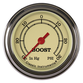Classic Instruments® - Vintage Series 2-1/8" Boost/Vacuum Gauge, -30 in Hg +30 PSI