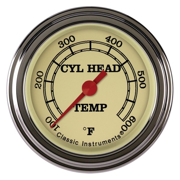Classic Instruments® - Vintage Series 2-1/8" Cylinder Head Temperature Gauge, 100-600 F
