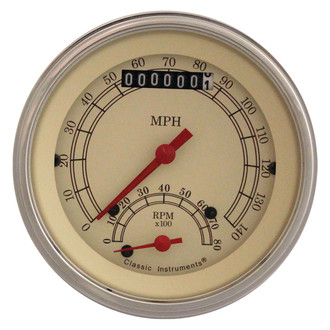Classic Instruments® - Vintage Series 3-3/8" Speedtachular, 140 MPH, 8,000 RPM