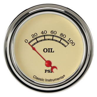 Classic Instruments® - Vintage Series 2-5/8" Oil Pressure Gauge, 100 psi