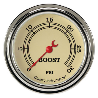 Classic Instruments® - Vintage Series 2-5/8" Boost Gauge, 30 psi