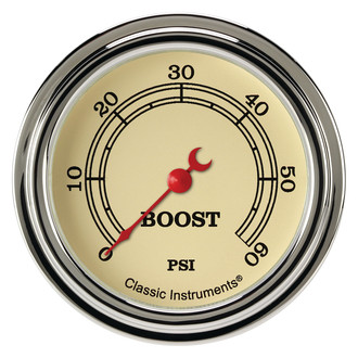 Classic Instruments® - Vintage Series 2-5/8" Boost Gauge, 60 psi
