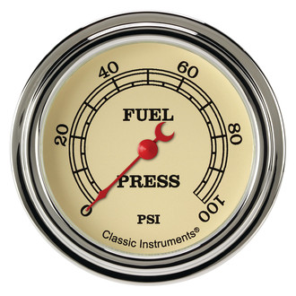 Classic Instruments® - Vintage Series 2-5/8" Fuel Pressure Gauge, 100 psi