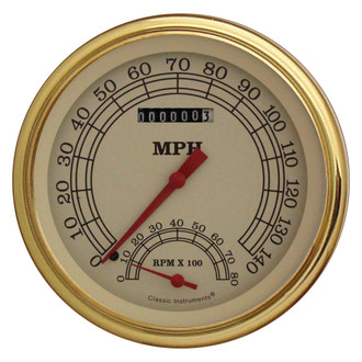 Classic Instruments® - Vintage Series 4-5/8" Speedtachular, 140 MPH, 8,000 RPM