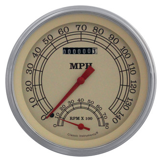 Classic Instruments® - Vintage Series 4-5/8" Speedtachular, 140 MPH, 8,000 RPM
