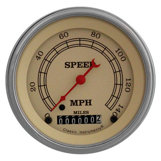 Classic Instruments® - Vintage Series 3-3/8" Speedometer, 140 MPH