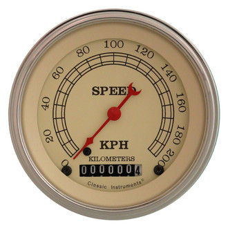 Classic Instruments® - Vintage Series 3-3/8" Speedometer, 200 KPH