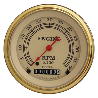 Classic Instruments® - Vintage Series 3-3/8" Tachometer, 6,000 RPM
