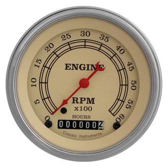 Classic Instruments® - Vintage Series 3-3/8" Tachometer, 6,000 RPM